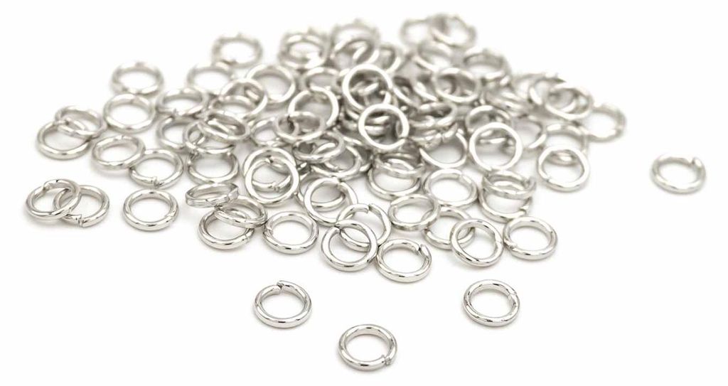 Vintageparts Biegeringe platinfarben 5mm Binderinge 100 Produktbild 