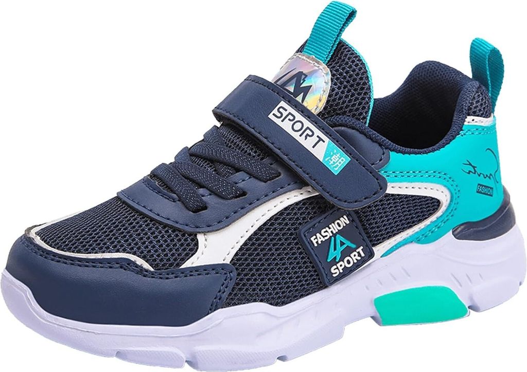 ASKSA Kinder Turnschuhe Jungen Maedchen Sportschuhe Leicht Laufschuhe Outdoor Sportschuhe Sneaker Atmungsaktiv Kinderschuhe,Dunkelblau,32