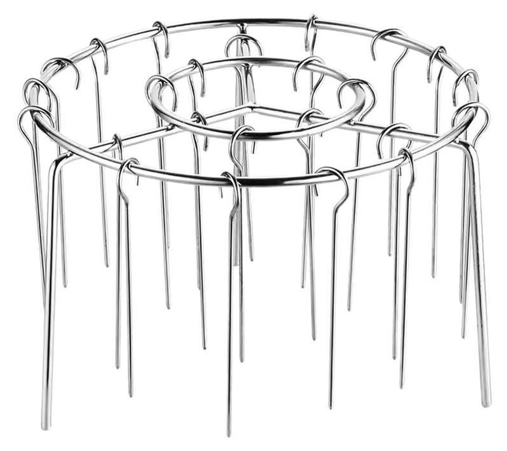 Vertikaler Kebabspießhalter für Heißluftfritteuse, runder Grillständer, rostfreier Edelstahl, Zubehör für Heißluftfritteuse für gleichmäß...