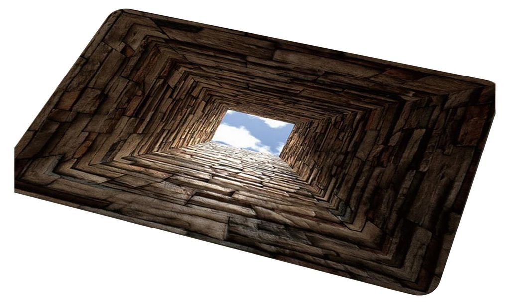 3D-Teppich mit optischer Täuschung, realistischem Lochmuster, saugfähig, rutschfest, bodenlosem Vertiefungsprofil, Fußmatte für Wohnzimmer, Sch...