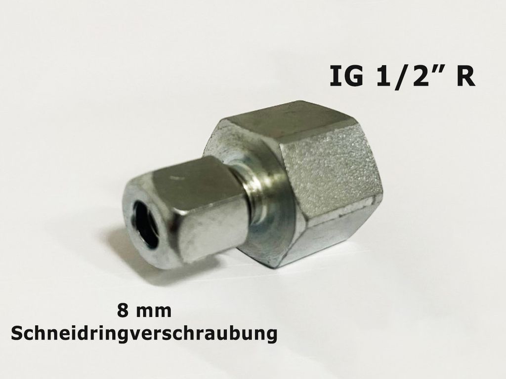 Raccord à visser 1/2" R x 8 mm Raccord à bague coupante Image du produit 