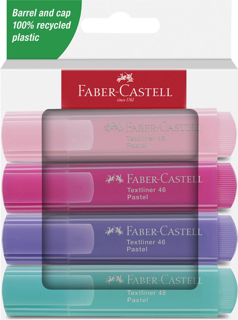 FABER-CASTELL Textmarker TEXTLINER 46 PASTELL 4er Etui