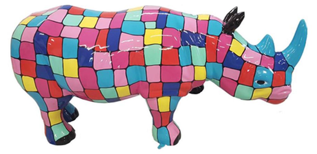 Abstrakte Figur Statue Nashorn Design Skulptur Deko Garten 175cm Neu Statuen