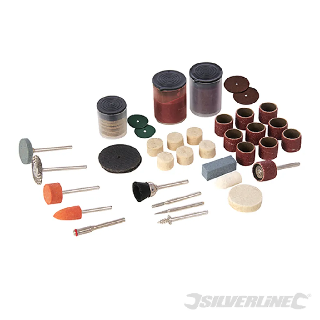 Coffret d'embouts rotatifs 105 pièces Silverline pour meulage et gravure