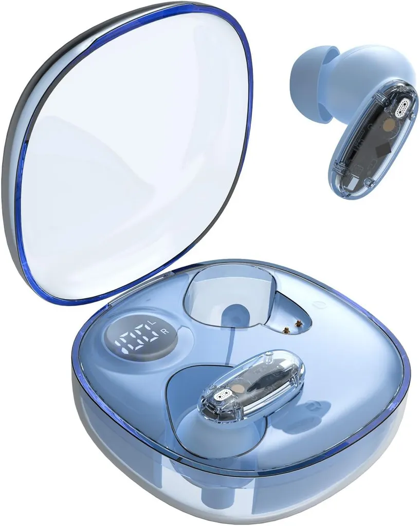 Cuffie Bluetooth 5.4 Semitrasparenti - Audio HiFi e 24h Batteria