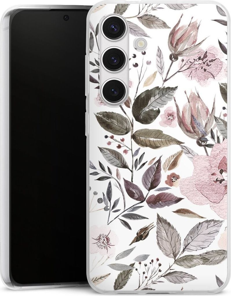 DeinDesign Handyhülle für Samsung Galaxy S24 Silikon Hülle Case Smartphone Schutzhülle Blumen Pastell Wasserfarbe