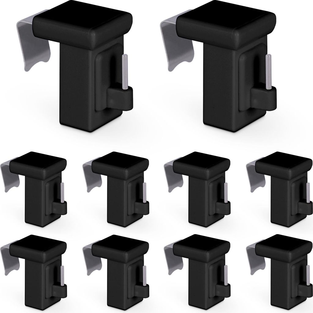 Klemmträger Schwarz 10er-Pack, Fensterhaken Dekohaken für Produktbild 