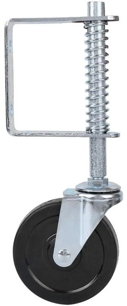 Support de roue à ressort pour portail bois lourd, limite 100 kg