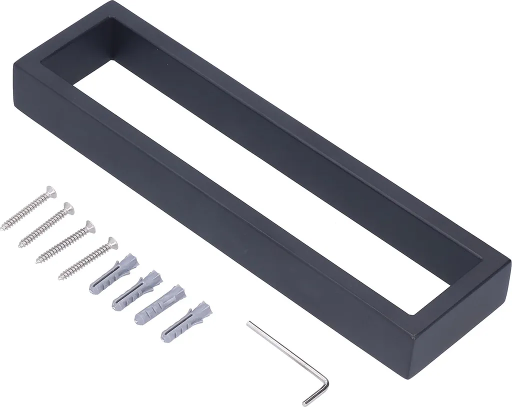 Porte-serviette salle de bain noir mat inox mural style moderne