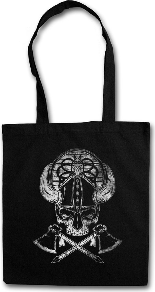 Urban Backwoods Viking Skull II, Stofftasche, Farbe: Schwarz