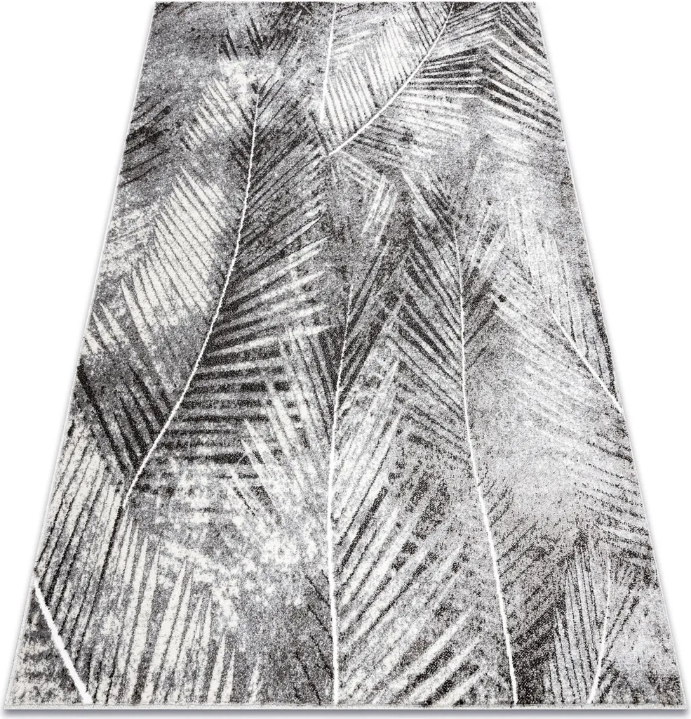 Tapis Décoratif Gris pour Chambre et Salon Motif Palmier 80x150 cm
