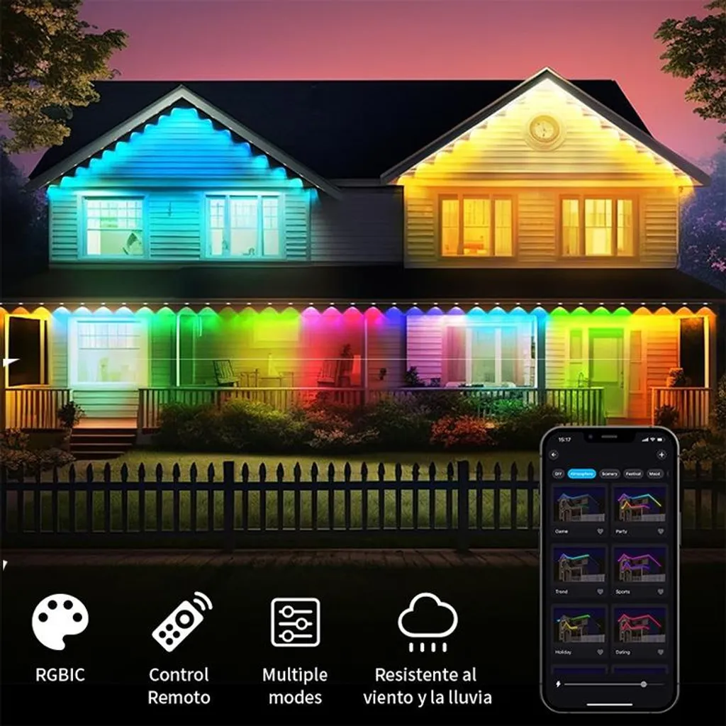 Guirlande LED Connectée Extérieure 15m Bluetooth pour Décoration - 3
