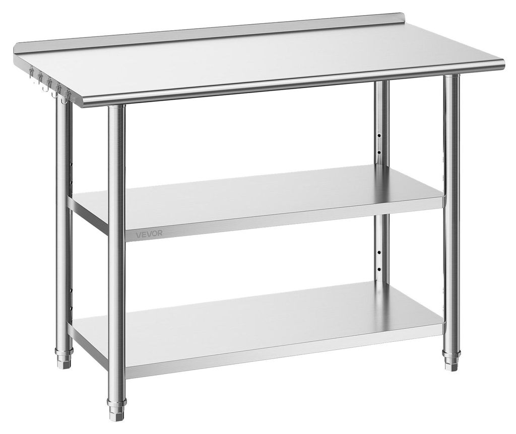 VEVOR Werkbank, 1219x610x864 mm, roestvrijstalen werkblad Productafbeelding 