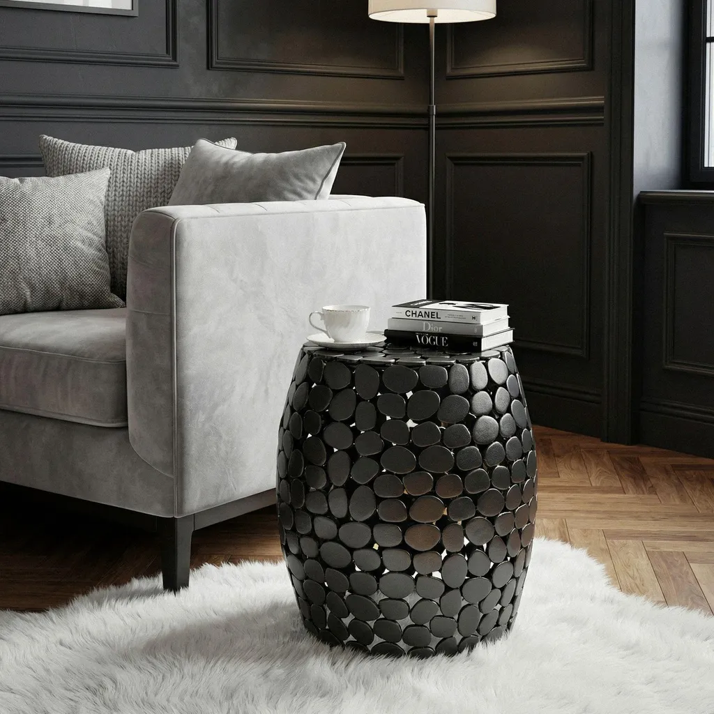 Table de salon compacte en aluminium noir pour gagner de la place 40cm - 2