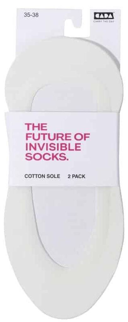 Unsichtbare Socken 2-Paar – Weiß – 35-38