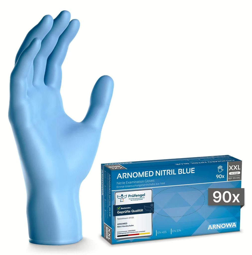 Guanti in nitrile ARNOMED, colore blu, resistenti allo Immagine del prodotto 