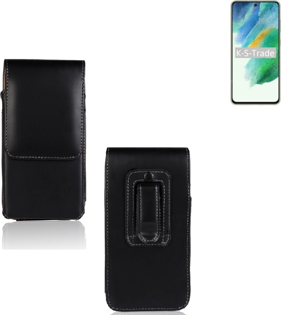 K-S-Trade Gürteltasche für Samsung Galaxy S21 FE SD888 Schutz Hülle Handy Hülle mit Magnetverschluss Holster in schwarz