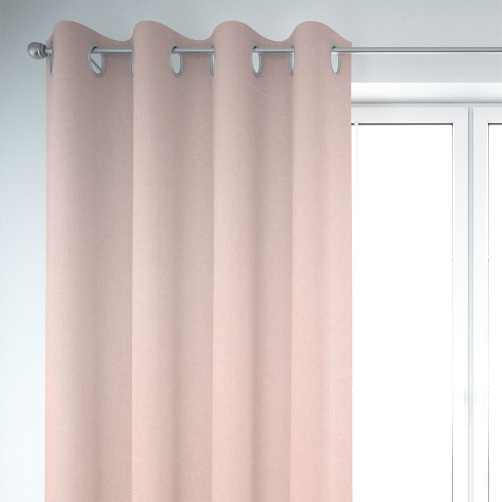 SCHÖNER LEBEN. Vorhang Leinenlook uni rosa 245cm oder Länge wählbar aus Standardgrößen Aufhängung Ösen