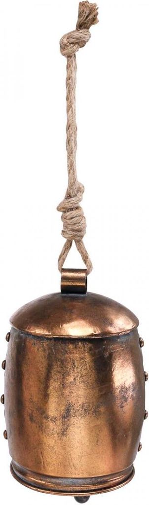 Vintage Metall Deko Glocke Kupferfarben Industriedesign Ø13,5cm H49cm