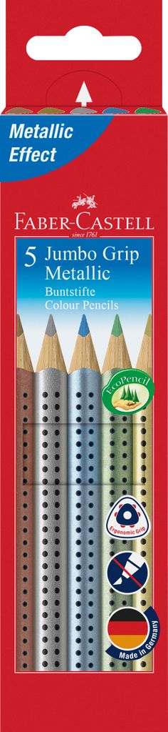 FABER-CASTELL Dreikant-Buntstifte Jumbo Grip 5er Etui