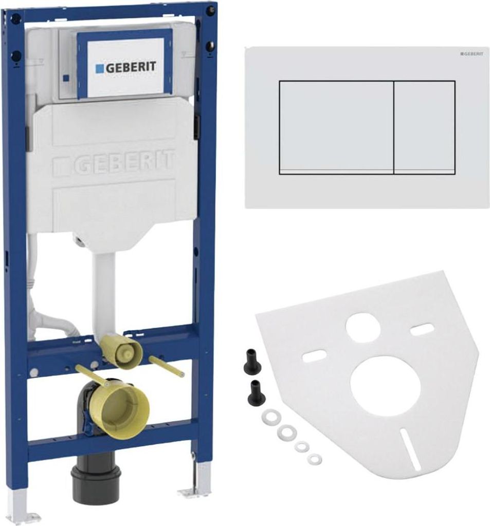 BADfabrik24 Geberit Duofix Element für Wand-WC, 112 cm, mit Sigma UP-Spülkasten 12 cm + Geberit Sigma30 Betätigungsplatte für 2-Mengenspülung ...