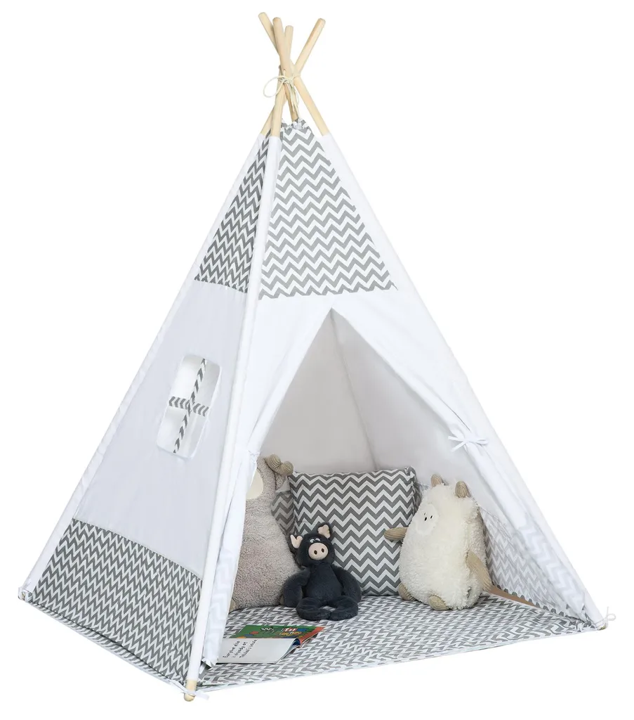 Tipi Enfant Pliable Tente de Jeu Stable avec Tapis de Sol Intégré