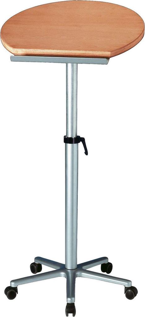 MAUL Stehtisch höhenverstellbar Sternfuß Rollen 61 x 61 x 120 cm braun