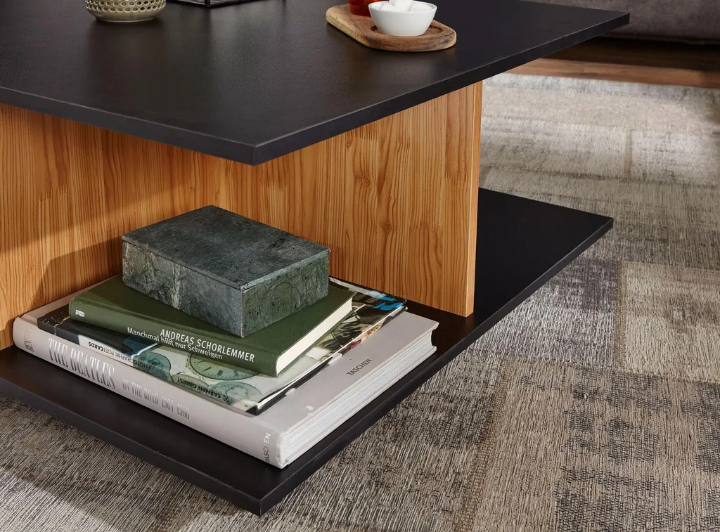Table Basse avec 2 Tiroirs et Compartiments Design Moderne 70x70 - 4