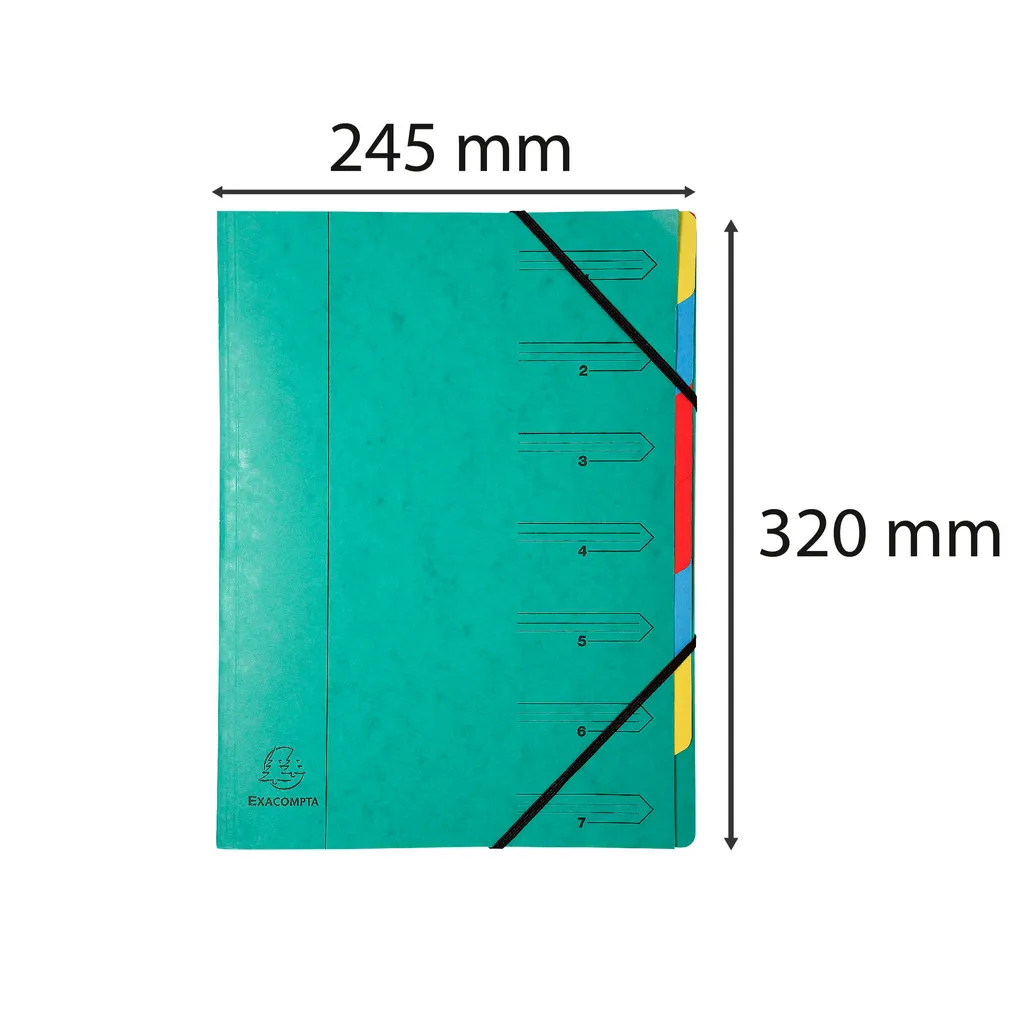 Trieur avec Élastiques 7 Compartiments Vert Haute Résistance x12