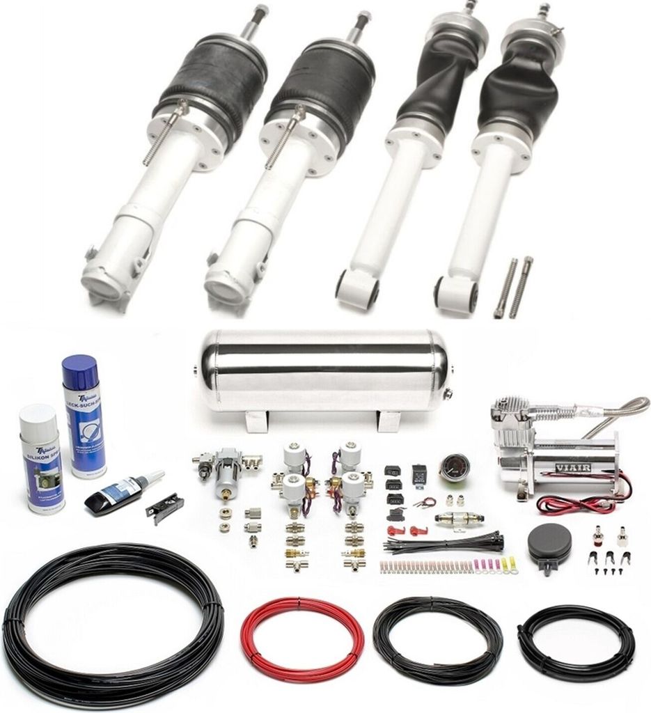 TA Technix Luftfahrwerk Kit Viair silber für Seat Ibiza II Cordoba 6K VW Polo 6N