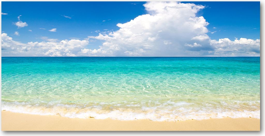 Tulup Küchenrückwand Spritzschutz aus Glas -100x50 -Spritzschutz auf gehärtetes GlasDeko Landschaften Paradiesstrand