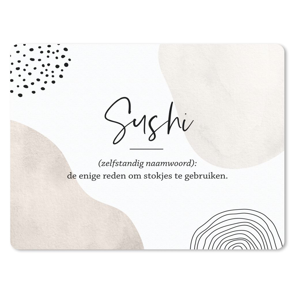 MuchoWow Mauspad Mousepad Sprichwörter - Sushi - Sushi definition - Zitate - Wörterbuch 23x19 cm - Mousepads - Maus Mat - Pad - Mausunterlage -...