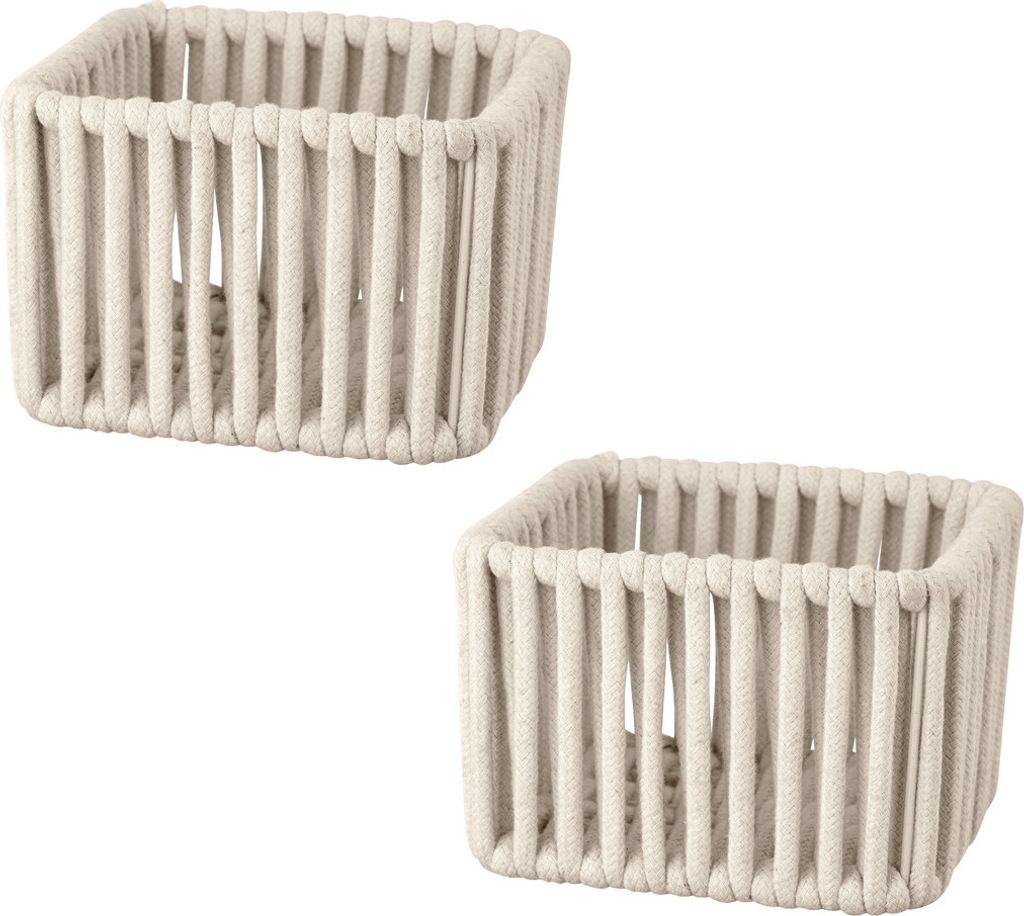 Schöner Wohnen 2er Set Badkörbe Zovo S Natur Baumwolle Aufbewahrung Ordnung Badezimmer