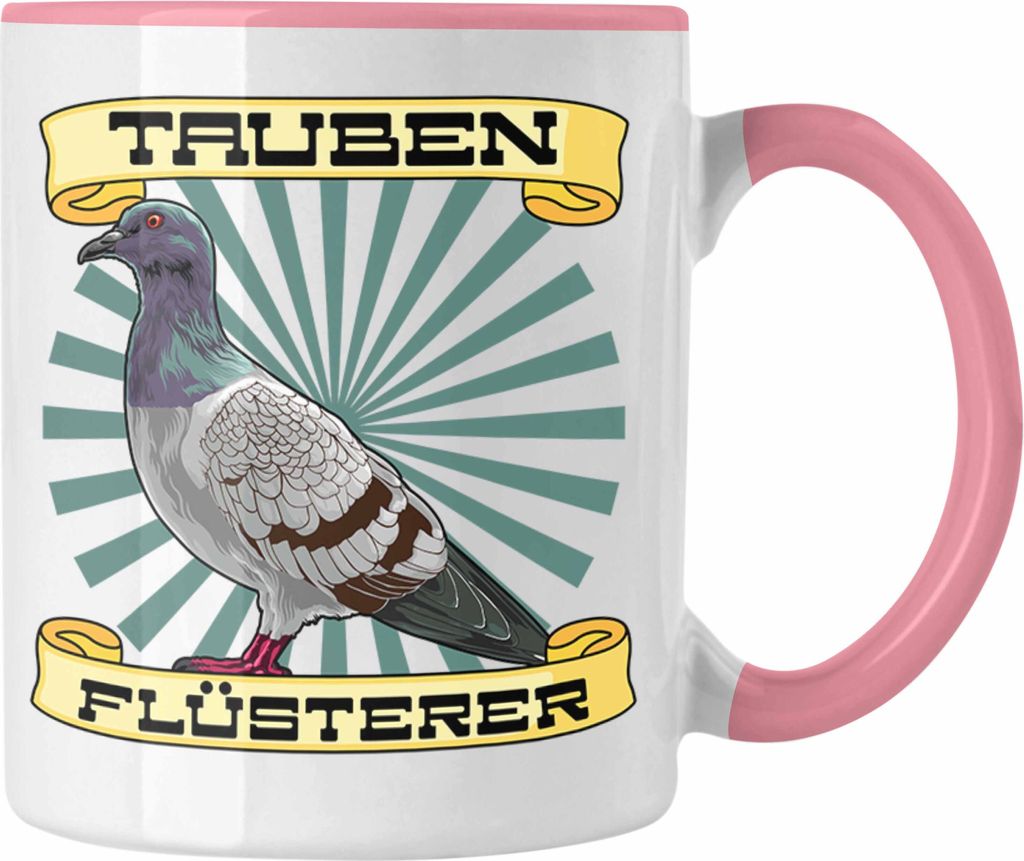 Trendation - Tauben Geschenkidee Taubenflüsterer Tasse mit Produktbild 