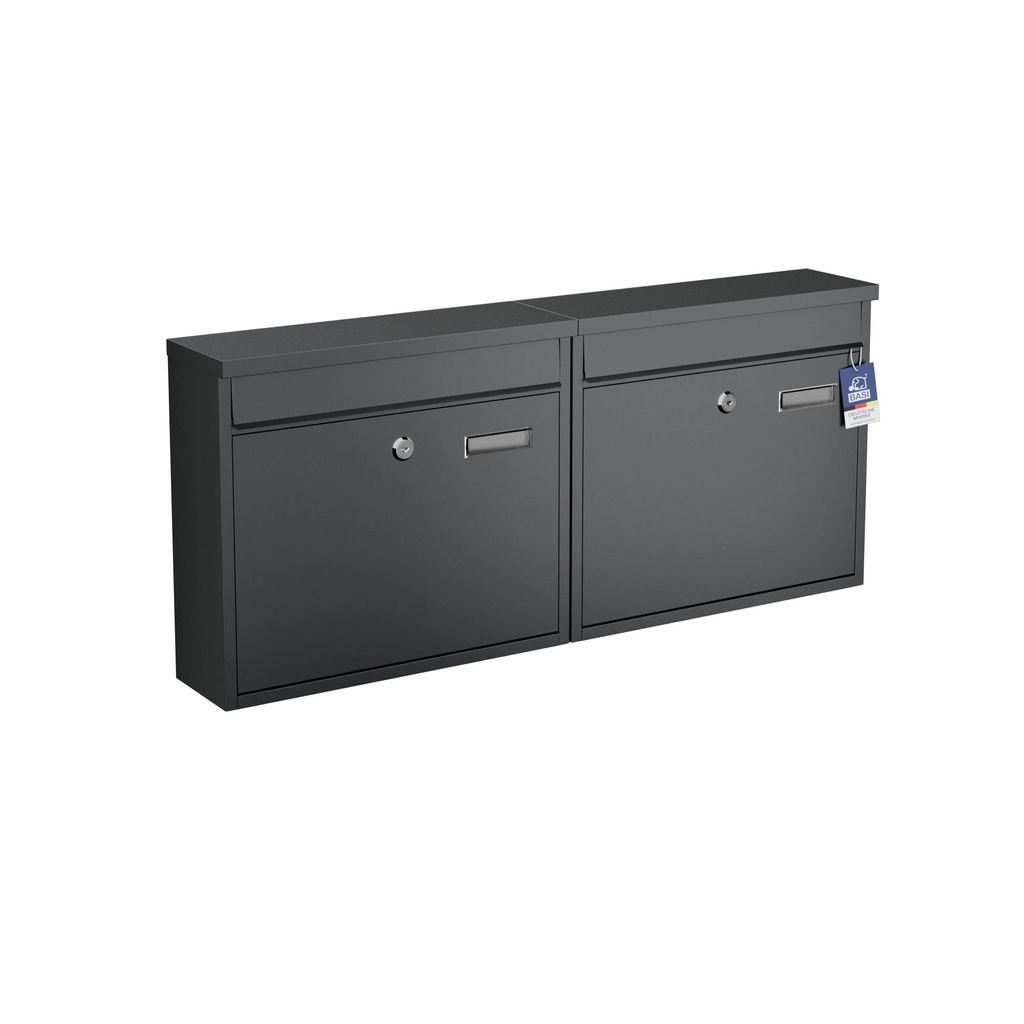 BASI - Briefkasten - SET - 2x BK 360M - Stahl matt Produktbild 