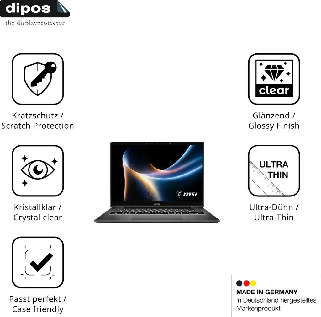 Protection d'écran MSI Prestige 16 Flip AI Plus : lot de 2 films Dipos - 7