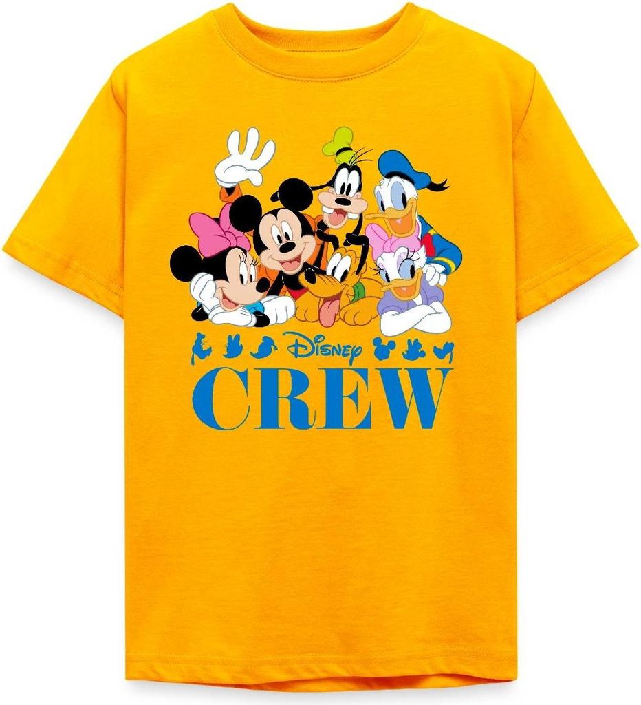Mickey & Minnie Pluto Goofy Daisy Donald Crew Teenager T-Shirt, 134/146 (9-11 Jahre), Gold