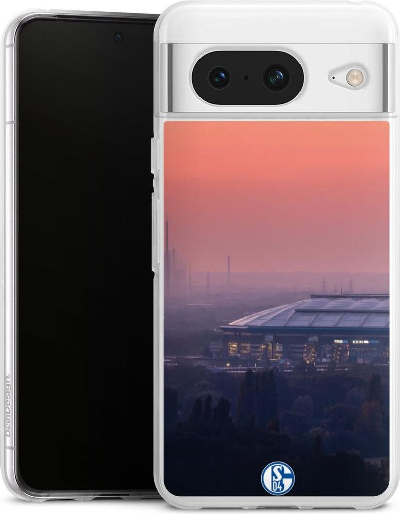 DeinDesign Handyhülle für Google Pixel 8 Silikon Hülle Case Smartphone Schutzhülle FC Schalke 04 Offizielles Lizenzprodukt Stadion