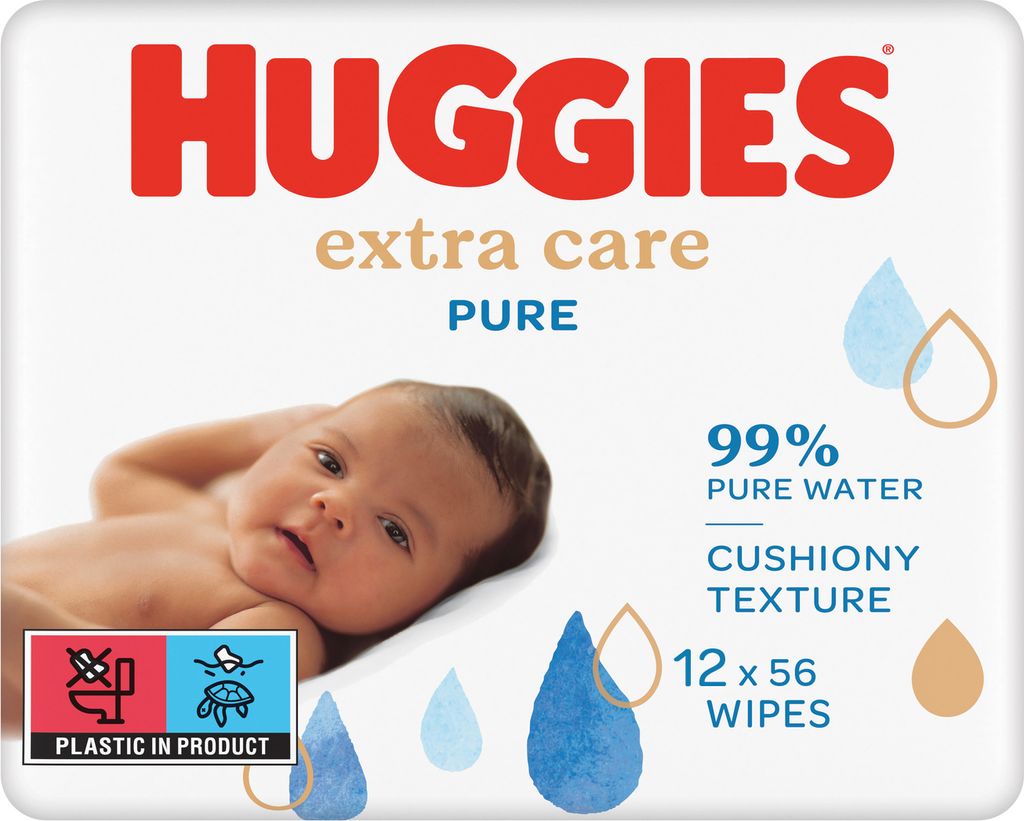 Huggies Pure Extra Care Baby Feuchttücher Tücher Parfümfrei Produktbild