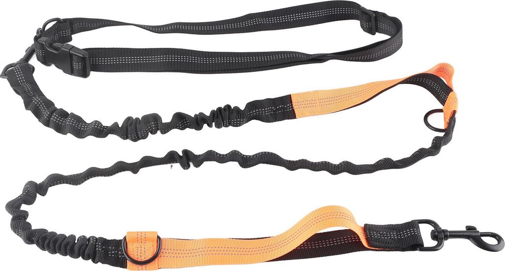 Heavy Duty Bungee Hunde -Leine -Stoßdämpfer -Elastizitätseil mit 2 gepolsterten Griffen für große Hunde, die orange treiben