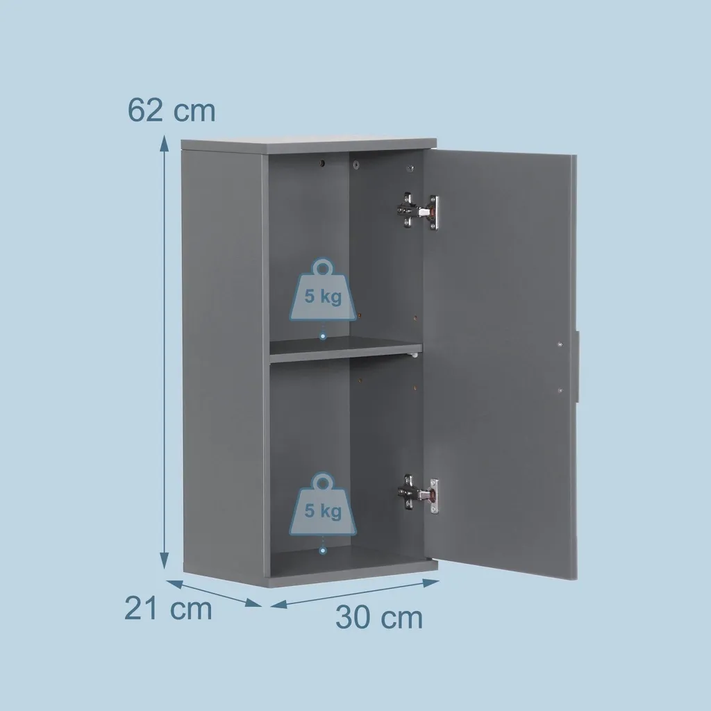 Armoire de toilette murale à étagères modulables pour petit espace 50cm