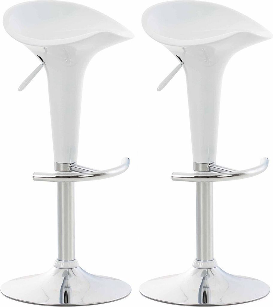 2er Set Barhocker Saddle weiß