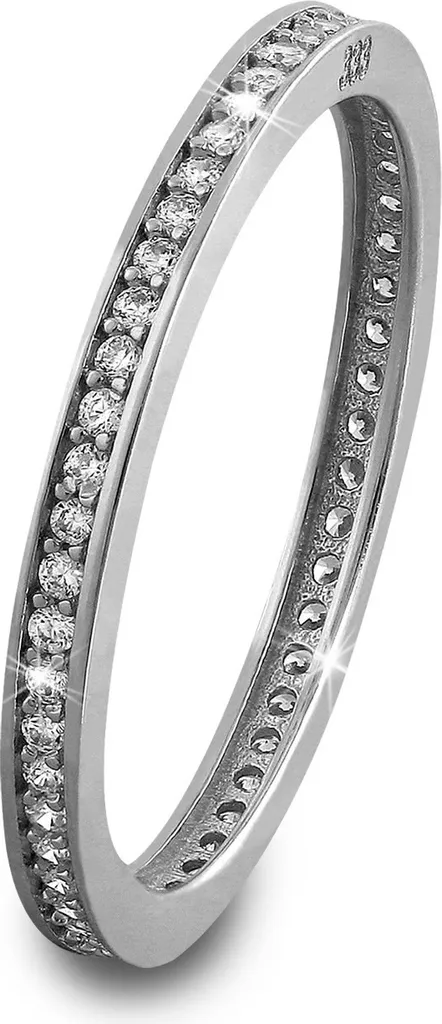 Bague GoldDream Or Blanc 8 Carats Zircon Blanc Cercle GDR504J60 Taille 60