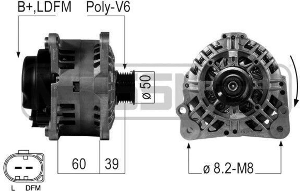 ERA 210481A Lichtmaschine Generator LiMa 90A 14V für VW POLO (9N) Polo Schrägheck (6R1, 6C1) Fox Schrägheck (5Z1, 5Z3, 5Z4) für SKODA Fabia II ...
