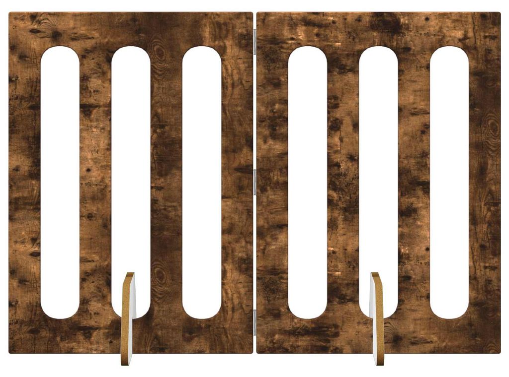 vidaXL Faltbarer Haustierzaun 2 pcs Geräucherte Eiche Holzwerkstoff