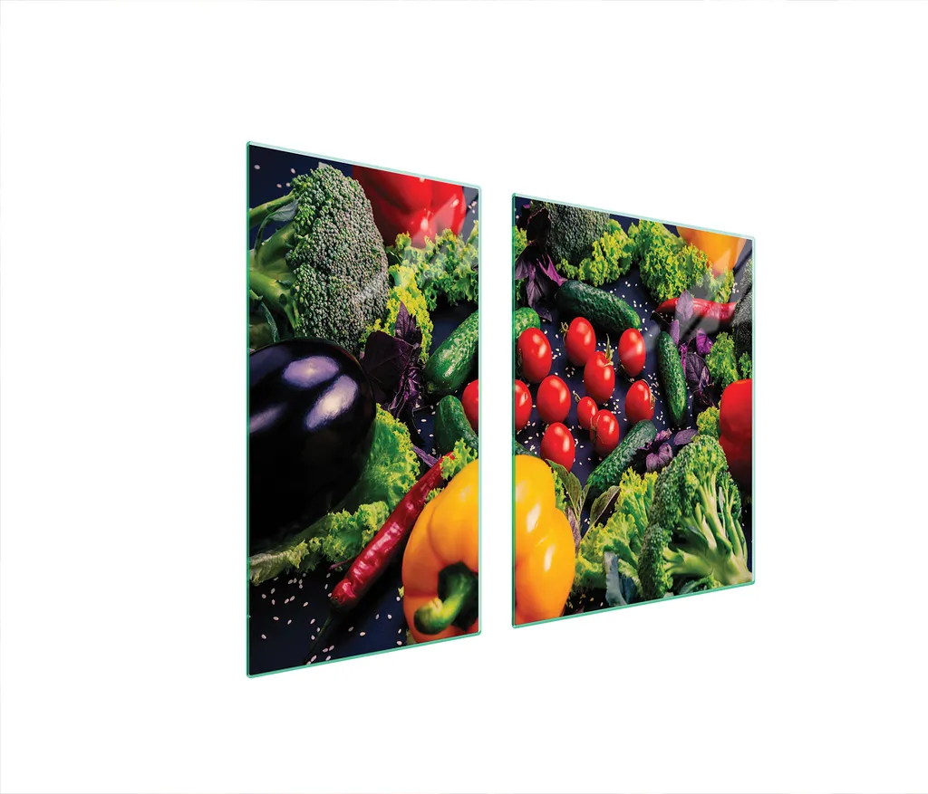 Set 2 Coprifornelli Vetro 90x52 cm - Protezione Piano Cottura Verdure