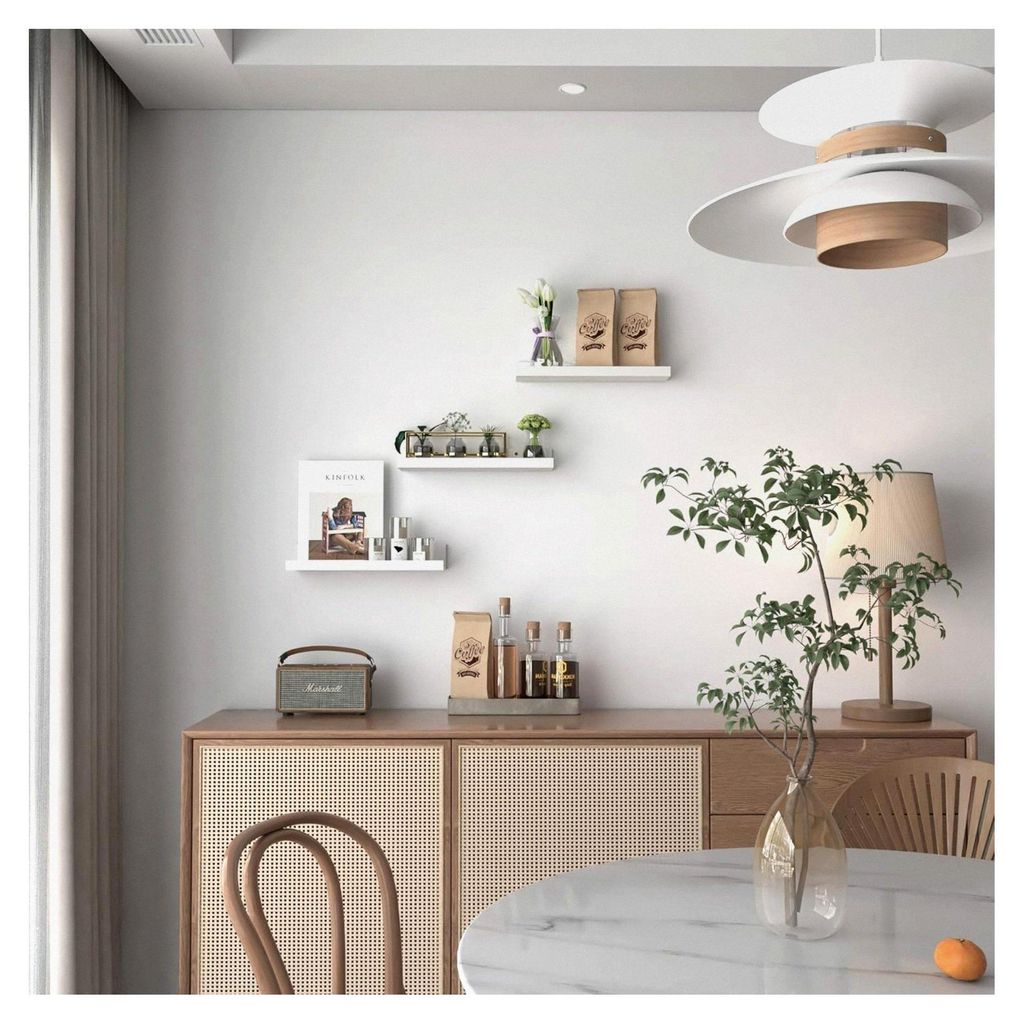 40 cm langes Wandregal in Weiß, schwebendes Regal für Wohnzimmer, Küche, Kinderzimmer, Arbeitszimmer oder Schlafzimmer, 3 Stück in verschiedene...