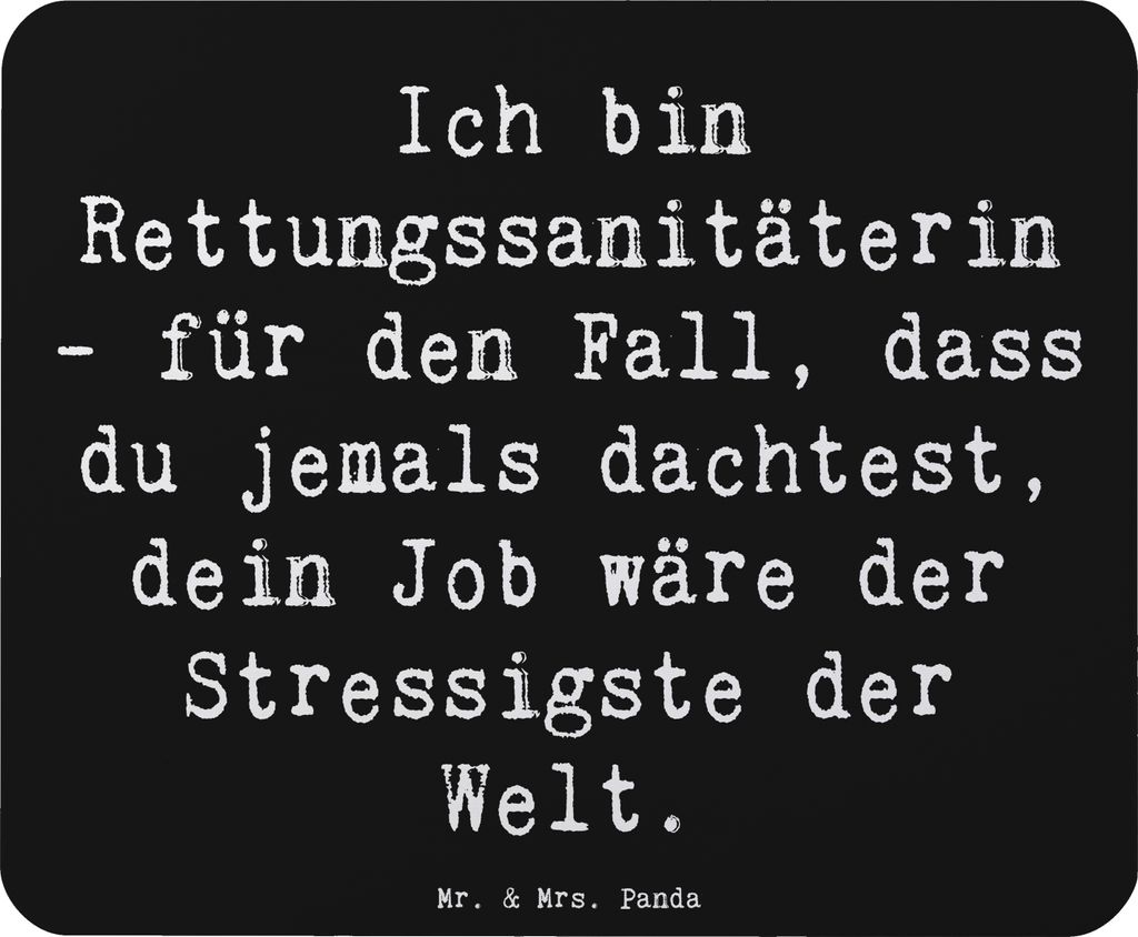 Mr. & Mrs. Panda Mouse Pad Spruch Rettungssanitäterin - Schwarz - Geschenk, Geschenke für Berufstätige, Berufsalltag, mauspad laptop, mousematte...