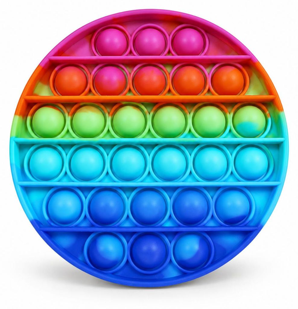 Rundes Regenbogen Silikon Pop It Fidget Spielzeug für Produktbild  KI-generiertes Bild