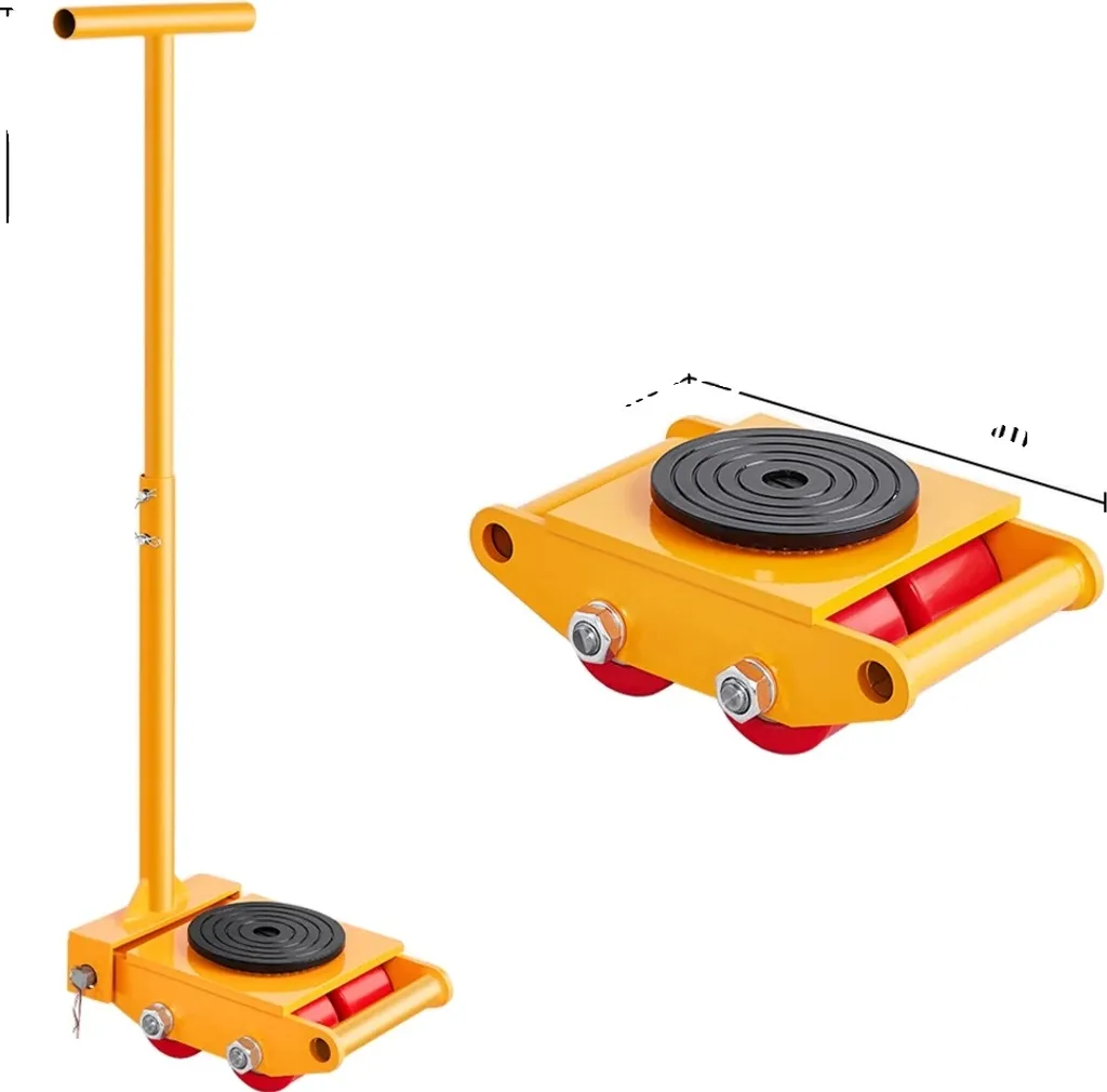 Chariot de manutention Skate Dolly 6T en acier au carbone, lot de 4